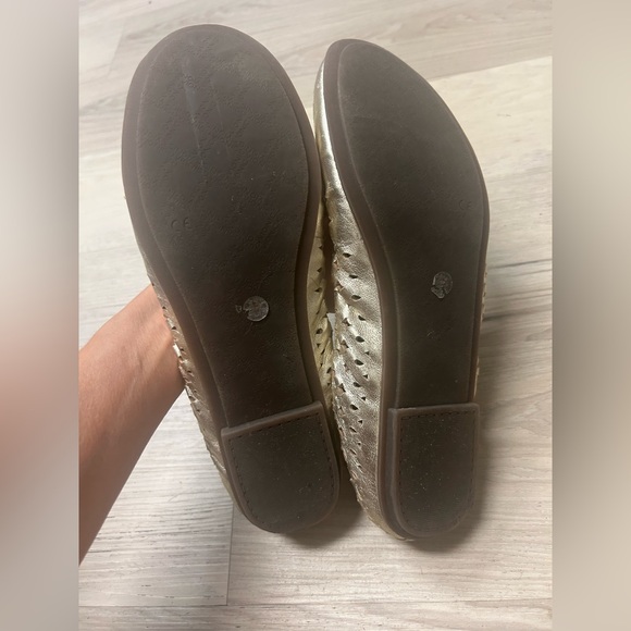 Vionic Ballet Flats Spark Surin Gold Leather Metallic Slip On Sz 11 Perforated - Picture 9 of 12
